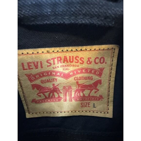 Levi’s Trucker Jacket Black Denim Mens Large Classic Button Front - Picture 6 of 9